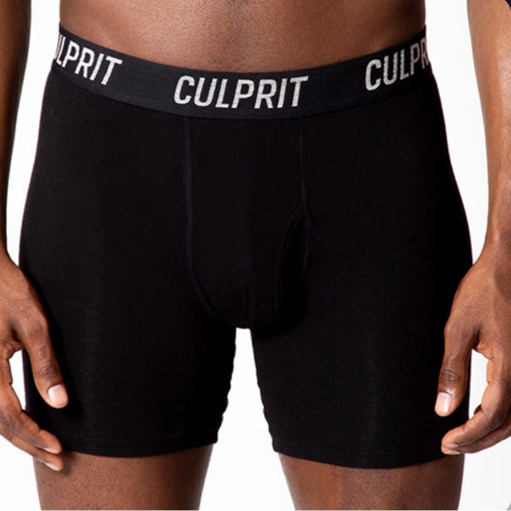 CULPRIT BOXER BRIEFS WITH FLY STEALTH BLACK - S